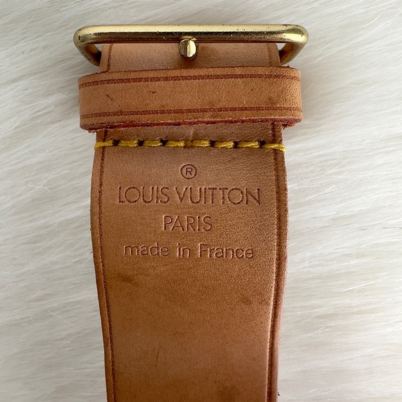 ✨Authentic LOUIS VUITTON Vachetta Leather Luggage Tag With Looping Strap Holder - Picture 14 of 16